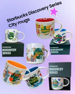 Collage of Starbucks Discovery Series City Collection mugs