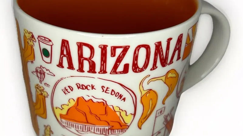 Front view of Starbucks Been There Arizona mug featuring Grand Canyon illustration