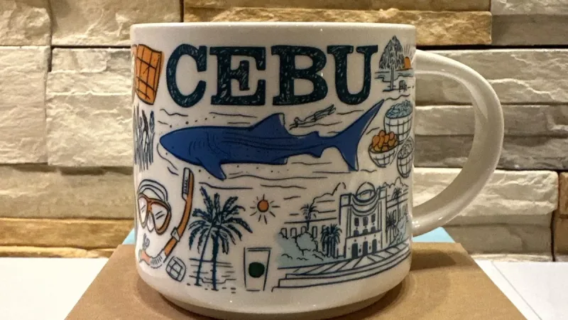 Starbucks Been There Series Cebu mug with Magellan’s Cross and whale shark illustration